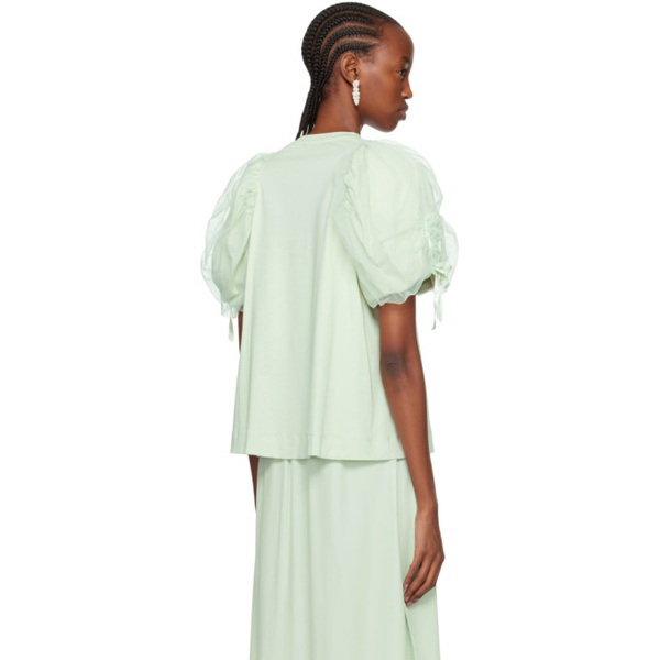  시몬 로샤 Simone Rocha Green Puff Sleeve T-Shirt 241405F110012