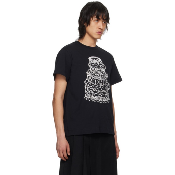  시몬 로샤 Simone Rocha Black Printed T-Shirt 241405M213005