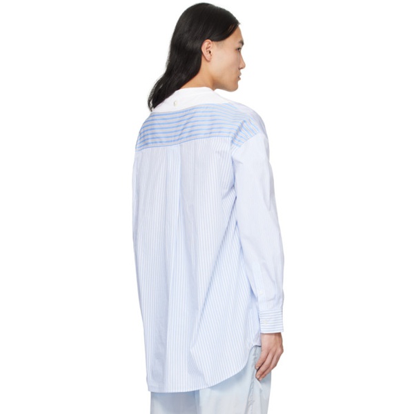  시몬 로샤 Simone Rocha Blue Patchwork Long Sleeve T-Shirt 241405M213011