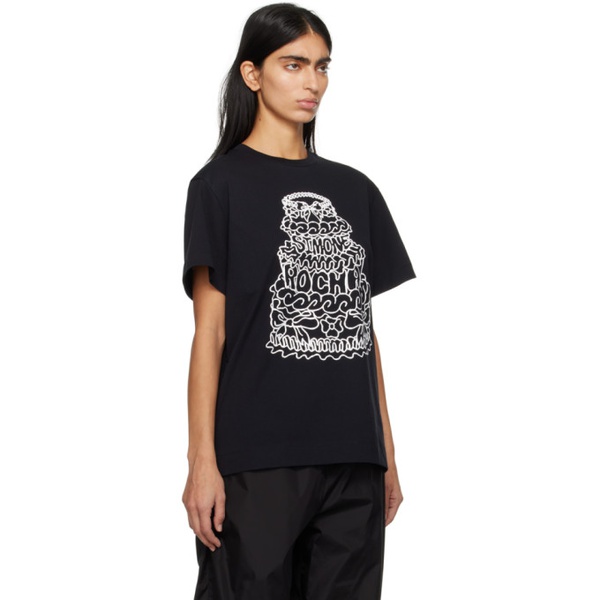  시몬 로샤 Simone Rocha Black Printed T-Shirt 241405F110023
