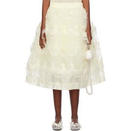 시몬 로샤 Simone Rocha 오프화이트 Off-White Layered Cake Midi Skirt 241405F092000