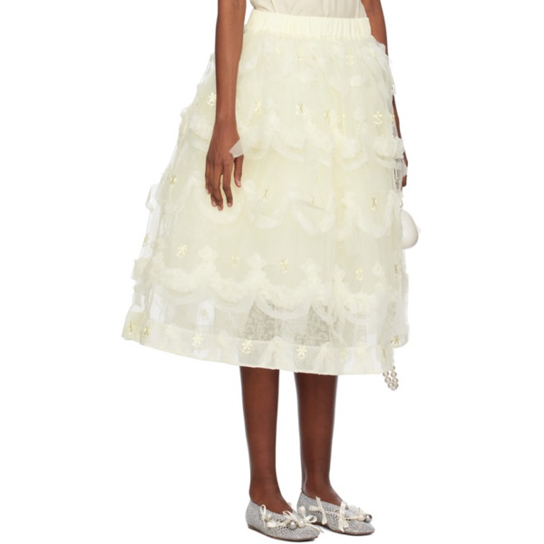  시몬 로샤 Simone Rocha 오프화이트 Off-White Layered Cake Midi Skirt 241405F092000