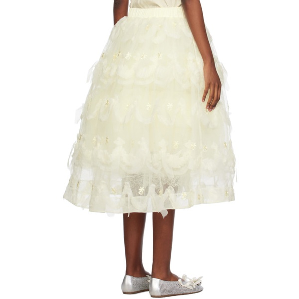  시몬 로샤 Simone Rocha 오프화이트 Off-White Layered Cake Midi Skirt 241405F092000