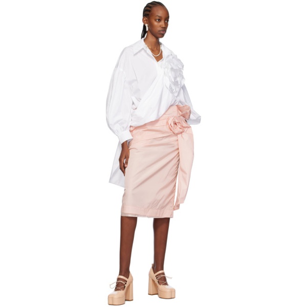 시몬 로샤 Simone Rocha Pink Pressed Rose Midi Skirt 241405F092005