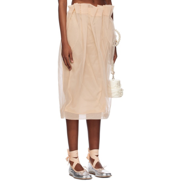  시몬 로샤 Simone Rocha Beige Pleated Midi Skirt 241405F092014