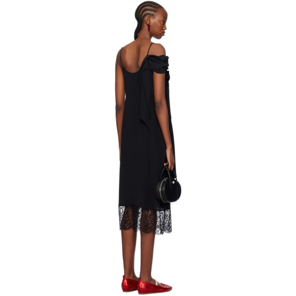 시몬 로샤 Simone Rocha Black Pressed Rose Midi Dress 241405F054012