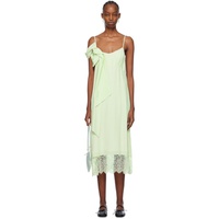 시몬 로샤 Simone Rocha Green Pressed Rose Midi Dress 241405F054011