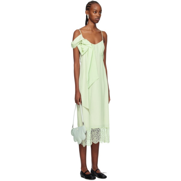  시몬 로샤 Simone Rocha Green Pressed Rose Midi Dress 241405F054011
