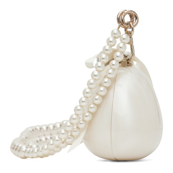  시몬 로샤 Simone Rocha 오프화이트 Off-White Micro Pearl Egg Bag 241405F048012