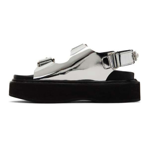  시몬 로샤 Simone Rocha Silver Pearl Daisy Platform Sandals 241405F124000
