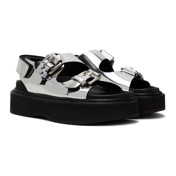  시몬 로샤 Simone Rocha Silver Pearl Daisy Platform Sandals 241405F124000