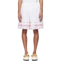 시몬 로샤 Simone Rocha White Embroidered Shorts 241405M193000