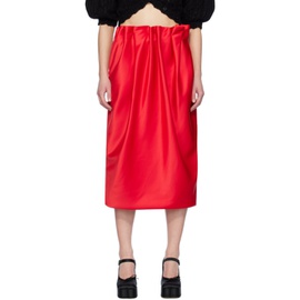 시몬 로샤 Simone Rocha Red Pleated Midi Skirt 241405F092002