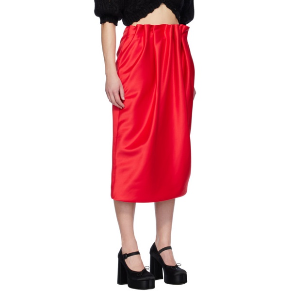  시몬 로샤 Simone Rocha Red Pleated Midi Skirt 241405F092002