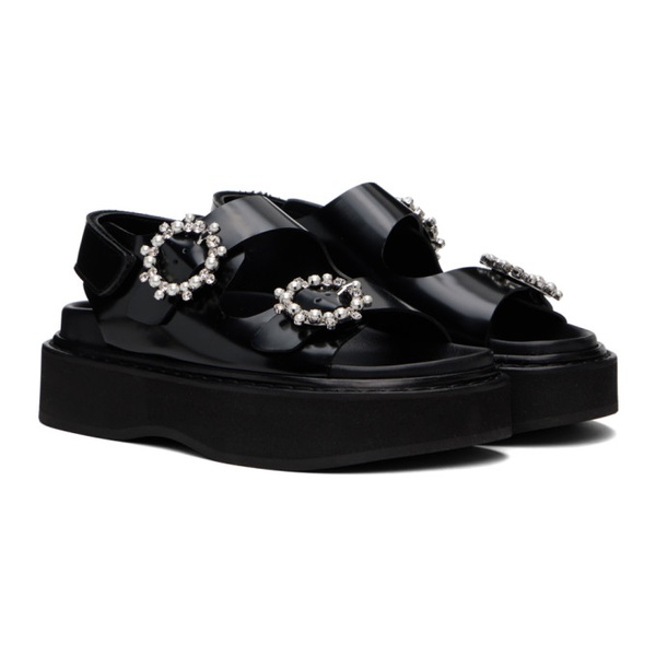  시몬 로샤 Simone Rocha Black Beaded Platform Sandals 241405F124001