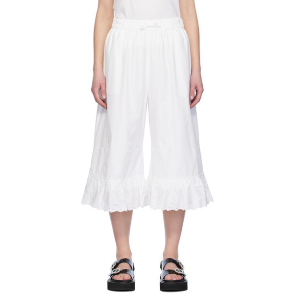  시몬 로샤 Simone Rocha White Drawstring Trousers 241405F087006