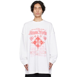 시몬 로샤 Simone Rocha White Oversized Long Sleeve T-Shirt 232405M213005