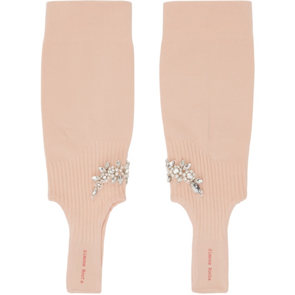  시몬 로샤 Simone Rocha Pink Cluster Flower Stirrup Socks 241405F076002
