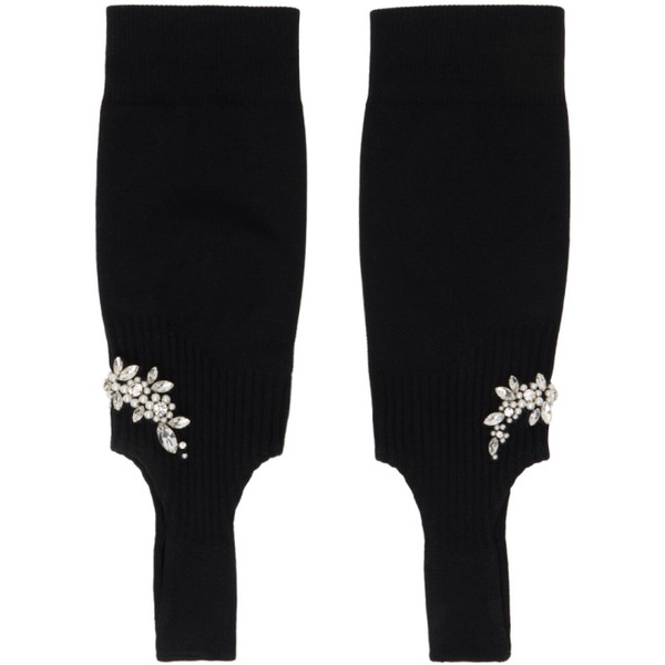  시몬 로샤 Simone Rocha Black Cluster Flower Stirrup Socks 241405F076001