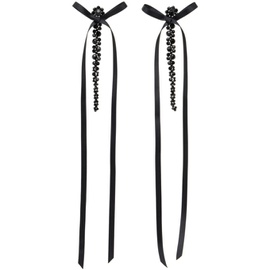 시몬 로샤 Simone Rocha Black Bow Ribbon Drip Earrings 241405F022026