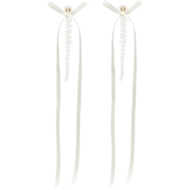시몬 로샤 Simone Rocha 오프화이트 Off-White Bow Ribbon Drip Earrings 241405F022027