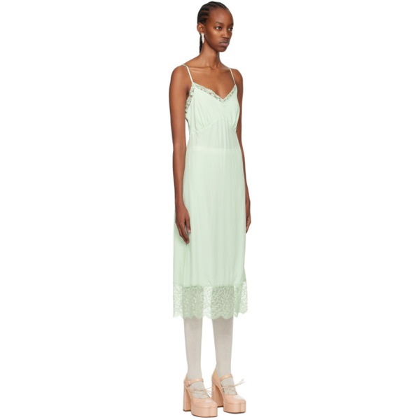 시몬 로샤 Simone Rocha Green Slip Midi Dress 241405F054028