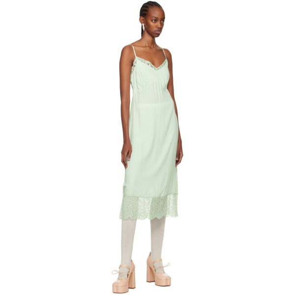 시몬 로샤 Simone Rocha Green Slip Midi Dress 241405F054028