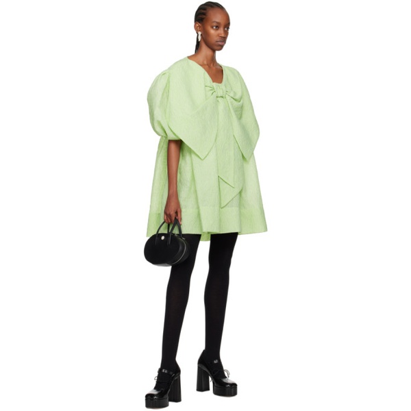  시몬 로샤 Simone Rocha Green Front Bow Minidress 241405F052005