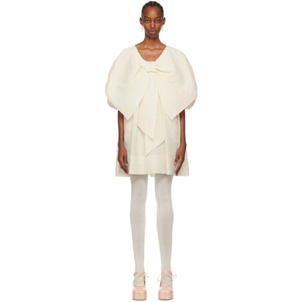  시몬 로샤 Simone Rocha 오프화이트 Off-White Front Bow Minidress 241405F052006