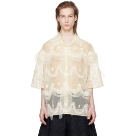 시몬 로샤 Simone Rocha 오프화이트 Off-White Embroidered Shirt 241405M192015