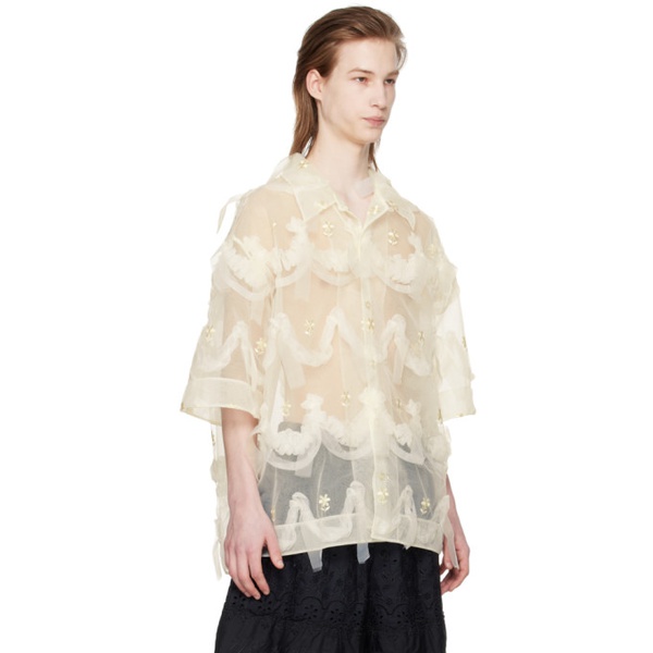  시몬 로샤 Simone Rocha 오프화이트 Off-White Embroidered Shirt 241405M192015