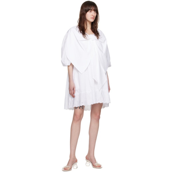  시몬 로샤 Simone Rocha Transparent & White Beaded Perspex Heeled Sandals 241405F125000