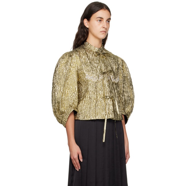  시몬 로샤 Simone Rocha Gold Fitted Jacket 232405F063000