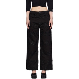시몬 로샤 Simone Rocha Black Pattern Trousers 241405F087002