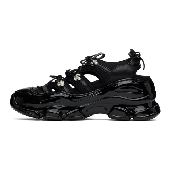  시몬 로샤 Simone Rocha Black Beaded Classic Tracker Sneakers 241405F128000