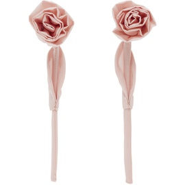 시몬 로샤 Simone Rocha Pink Rose Earrings 241405F022031