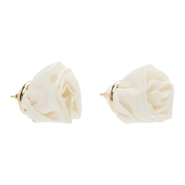  시몬 로샤 Simone Rocha 오프화이트 Off-White Rose Stud Earrings 241405F022038