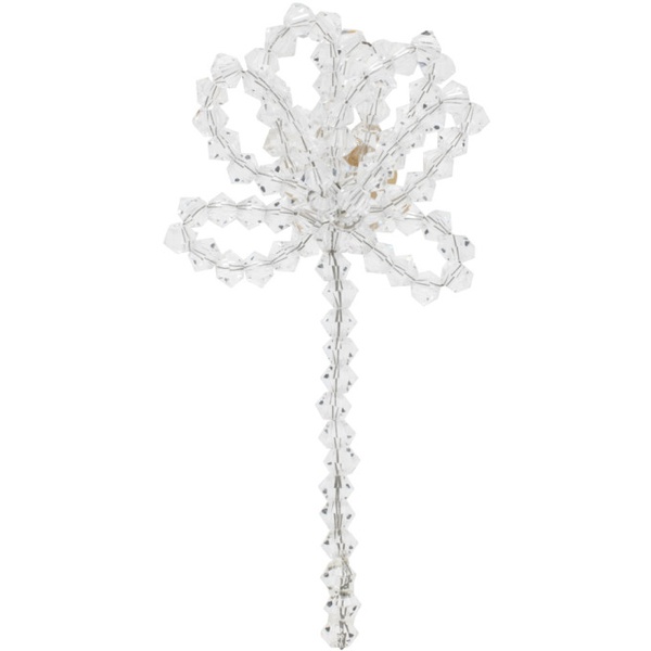  시몬 로샤 Simone Rocha Transparent Cluster Crystal Flower Single Ear Cuff 241405F022050