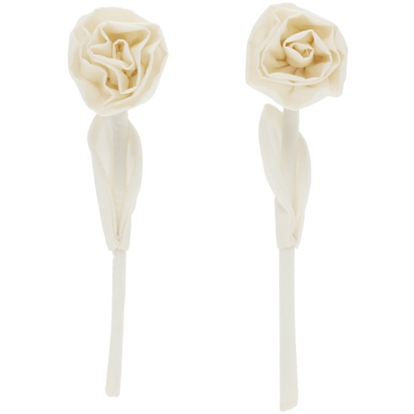  시몬 로샤 Simone Rocha 오프화이트 Off-White Rose Earrings 241405F022029