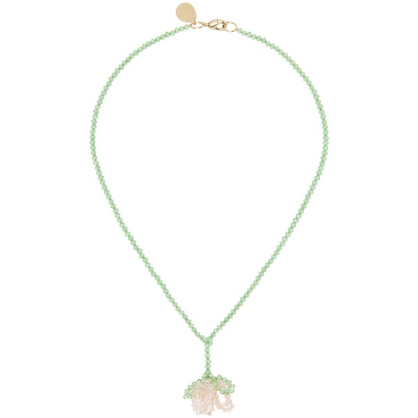  시몬 로샤 Simone Rocha Pink & Green Cluster Flower Necklace 241405F023017