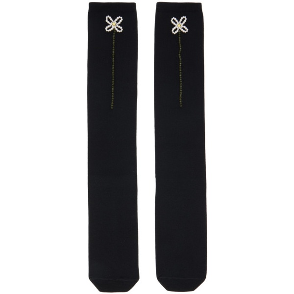  시몬 로샤 Simone Rocha Black Beaded Socks 231405F076005