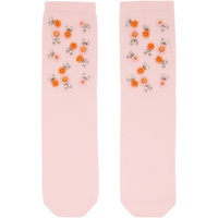 시몬 로샤 Simone Rocha Pink Embellished Socks 231405F076000