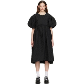 시몬 로샤 Simone Rocha Black Puff Sleeve Midi Dress 231405F054019