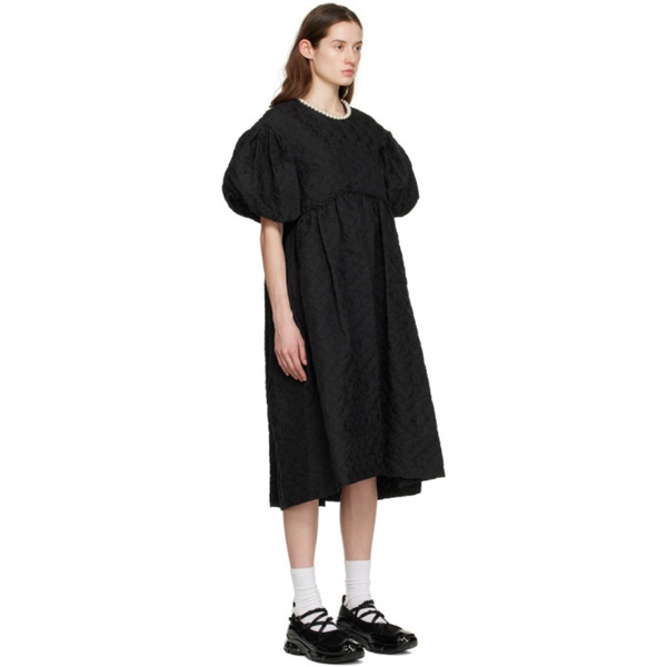  시몬 로샤 Simone Rocha Black Puff Sleeve Midi Dress 231405F054019