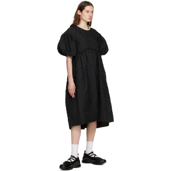  시몬 로샤 Simone Rocha Black Puff Sleeve Midi Dress 231405F054019