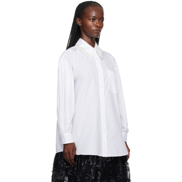  시몬 로샤 Simone Rocha White Classic Puff Sleeve Shirt 232405F109000