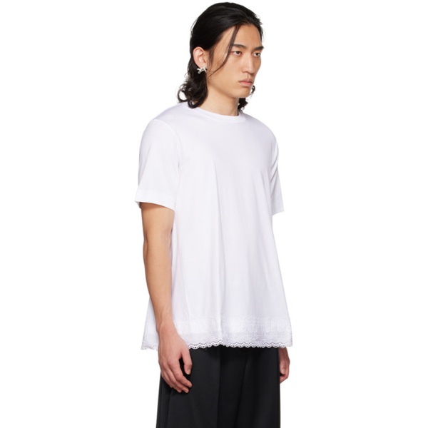  시몬 로샤 Simone Rocha SSENSE Exclusive White Lace Trim T-Shirt 222405M213003