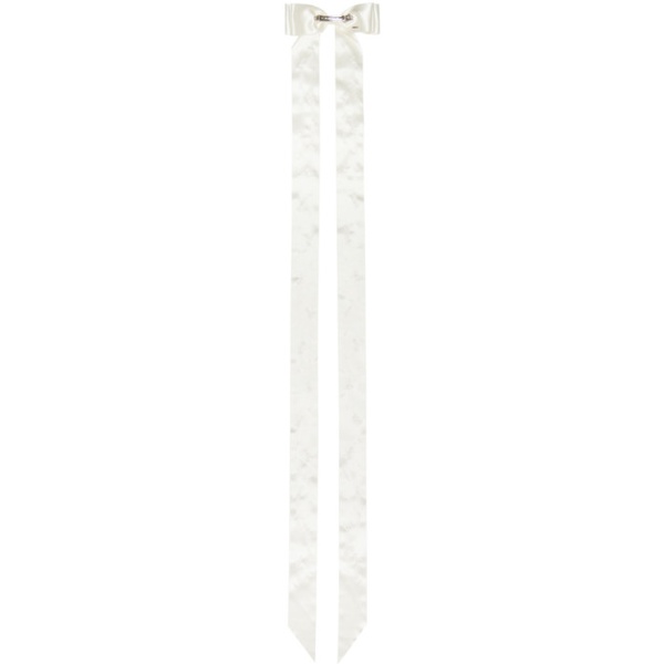  시몬 로샤 Simone Rocha SSENSE Exclusive White Extra Long Turbo Embellished Bow Hair Clip 242405F018001