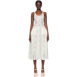시몬 로샤 Simone Rocha White & Silver Sculpted Maxi Dress 241405F054005