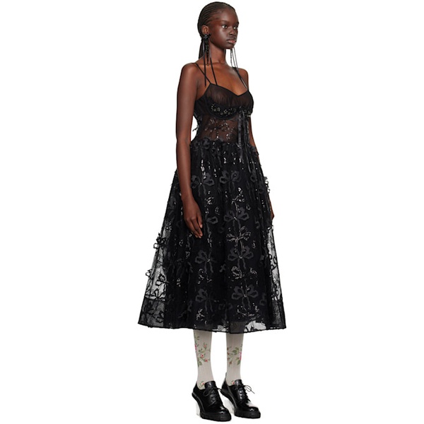  시몬 로샤 Simone Rocha Black Bow Maxi Dress 232405F055002